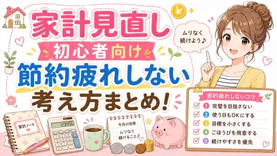家計見直し初心者向け節約疲れしない考え方まとめ!