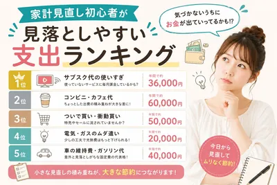 家計見直し初心者が見落としやすい支出ランキング