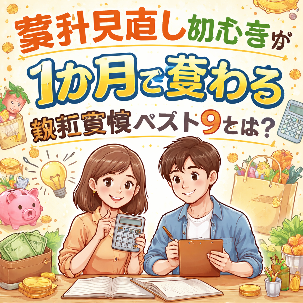 家計見直し初心者が1か月で変わる節約習慣ベスト9とは？